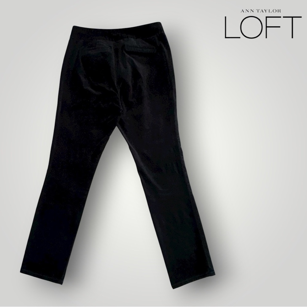 🛍️SALE🛍️ LOFT Elegant Black Velvet Straight Leg Trousers - Picture 5 of 8
